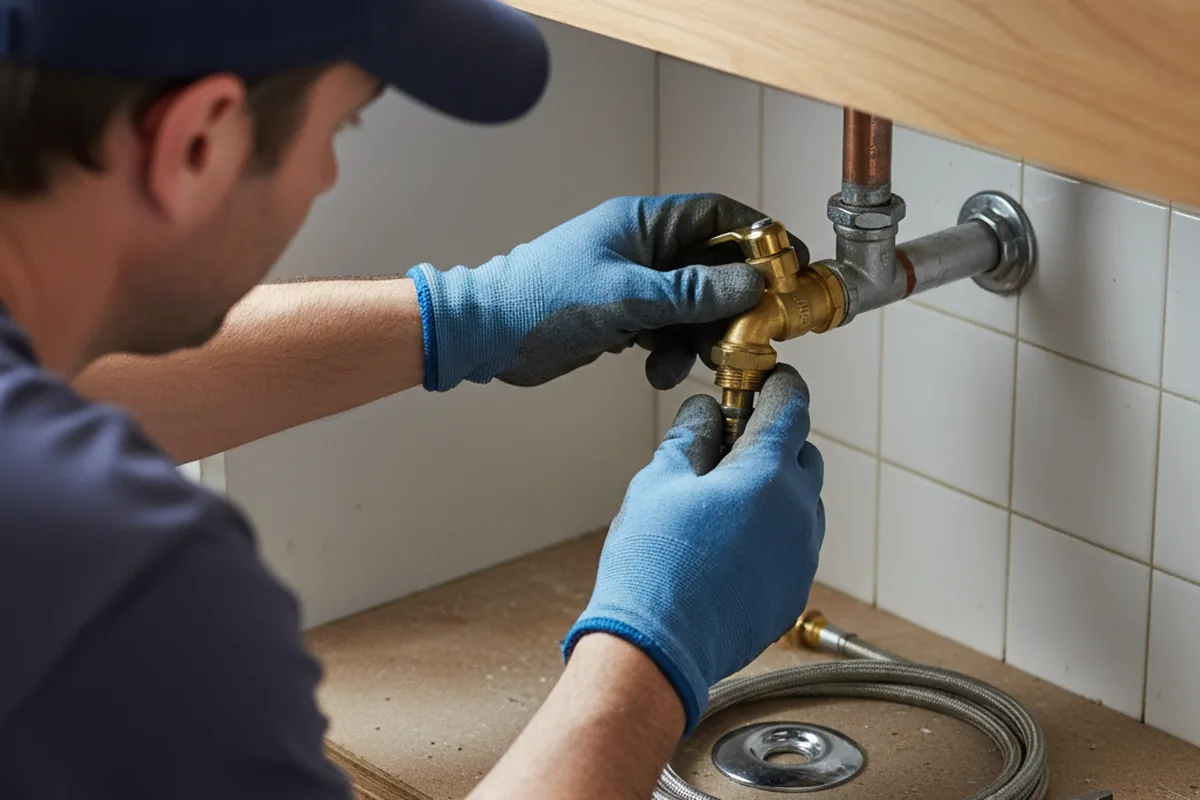 Shutoff valve and fitting work during Well Pump Repair in Notus